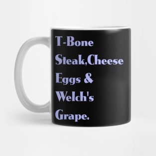 Guest Check - T-Bone Steak, Cheese Eggs, Welch's Grape Mug